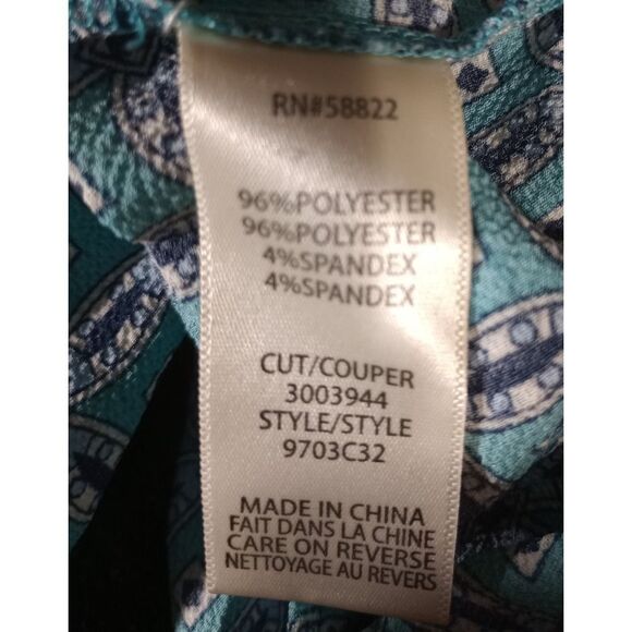 Max Studio Shirt Ladies‎ Large Blue 3/4 Sleeve - Picture 7 of 8